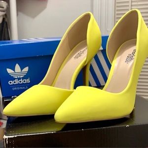 Charlotte Russe neon yellow pump